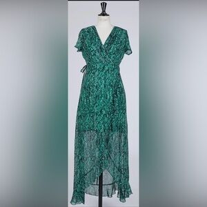 Goa Elegant Green Wrap Dress